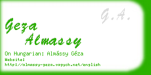 geza almassy business card