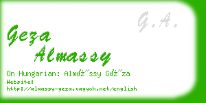 geza almassy business card